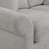 Fairfax Large Fabric Corner Sofa In Silver With Oak Wooden Legs