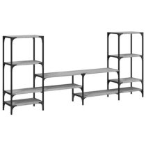 Beverley Wooden TV Stand With 8 Shelves In Grey Sonoma Oak