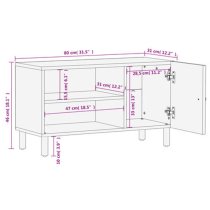 Kendal Wooden TV Stand With 2 Shelves In Black