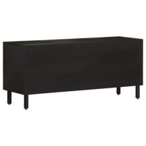 Matlock Wooden TV Stand With 2 Shelves and 2 Doors In Black