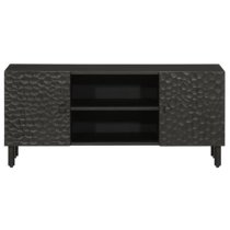 Matlock Wooden TV Stand With 2 Shelves and 2 Doors In Black