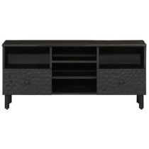 Eden Wooden TV Stand With 5 Shelves In Black