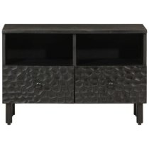 Eden Wooden TV Stand With 2 Shelves In Black