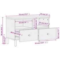 Eden Wooden TV Stand With 2 Shelves In Black