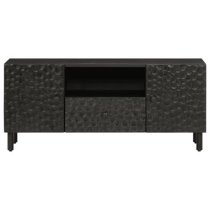 Buxton Wooden TV Stand With 2 Doors 1 Drawer In Black