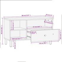 Buxton Wooden TV Stand With 3 Shelves In Black