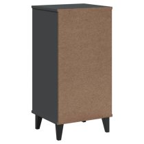 Hove Wooden Bedside Cabinet With 3 Drawers In Anthracite Grey