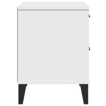 Hove Wooden Bedside Cabinet With 2 Drawers In White