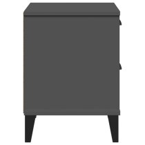 Hove Wooden Bedside Cabinet With 2 Drawers In Anthracite Grey