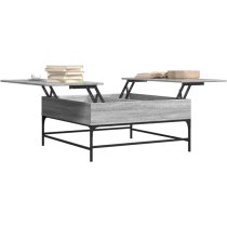 Brighton Wooden Coffee Table With Metal Frame In Grey Sonoma