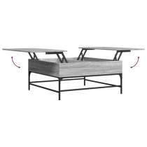 Brighton Wooden Coffee Table With Metal Frame In Grey Sonoma