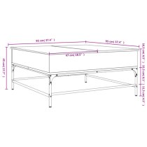 Brighton Wooden Coffee Table With Metal Frame In Grey Sonoma