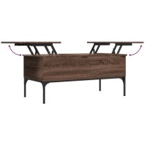 Ramsey Wooden Coffee Table With Metal Frame In Brown Oak