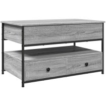 Chester Wooden Coffee Table Large With 2 Drawers In Grey Sonoma