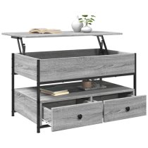 Chester Wooden Coffee Table Large With 2 Drawers In Grey Sonoma