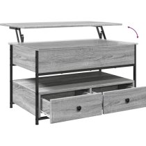 Chester Wooden Coffee Table Large With 2 Drawers In Grey Sonoma