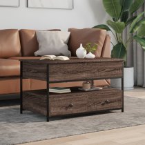 Chester Wooden Coffee Table Large With 2 Drawers In Brown Oak