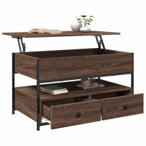 Chester Wooden Coffee Table Large With 2 Drawers In Brown Oak