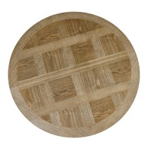 Cadott Wooden Dining Table Round In Medium Oak Veneer