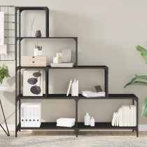 Chester Wooden Bookcase With 6 Shelves In Black