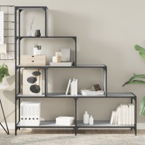 Chester Wooden Bookcase With 6 Shelves In Grey Sonoma