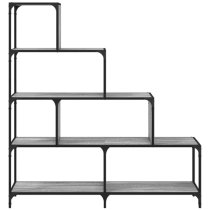 Chester Wooden Bookcase With 6 Shelves In Grey Sonoma