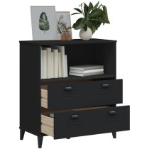 Widnes Wooden Bookcase With 2 Drawers In Black