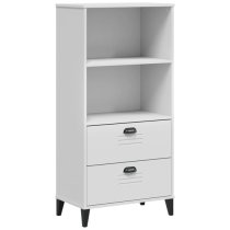 Truro Wooden Bookcase With 2 Shelves In White