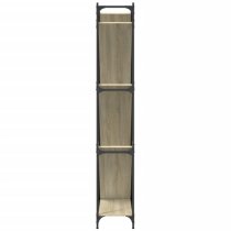 Looe Wooden Bookcase With Metal Frame In Sonoma Oak