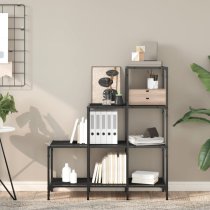 Belper Wooden Bookcase With 6 Shelves In Black