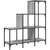 Belper Wooden Bookcase With 6 Shelves In Grey Sonoma