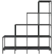 Belper Wooden Bookcase With 10 Shelves In Black