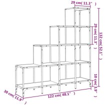 Belper Wooden Bookcase With 10 Shelves In Black