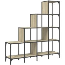 Belper Wooden Bookcase With 10 Shelves In Sonoma Oak