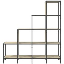 Belper Wooden Bookcase With 10 Shelves In Sonoma Oak