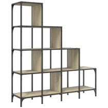 Belper Wooden Bookcase With 10 Shelves In Sonoma Oak