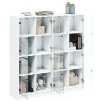 Penrith Wooden Bookcase With 16 Shelves In White