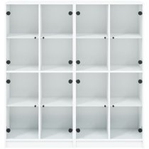 Penrith Wooden Bookcase With 16 Shelves In White