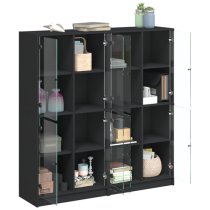 Penrith Wooden Bookcase With 16 Shelves In Black