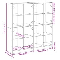 Penrith Wooden Bookcase With 16 Shelves In Black