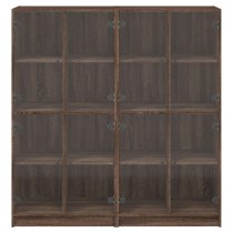 Penrith Wooden Bookcase With 16 Shelves In Brown Oak