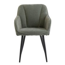 Hazen Fabric Dining Chair In Mint Green With Black Legs