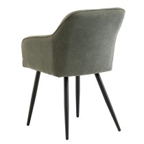 Hazen Fabric Dining Chair In Mint Green With Black Legs