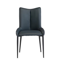 Malmo Teal Faux Leather Dining Chairs With Black Legs In Pair