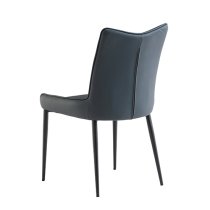 Malmo Teal Faux Leather Dining Chairs With Black Legs In Pair