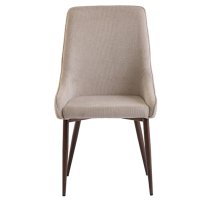 Jasper Ivory Fabric Dining Chairs With Wenge Legs In Pair