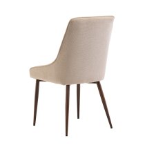 Jasper Ivory Fabric Dining Chairs With Wenge Legs In Pair