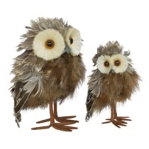 Destin Polystyrene Owl Sculpture In Brown