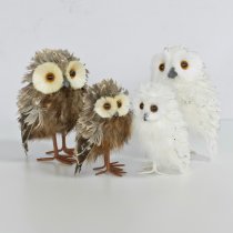 Destin Polystyrene Owl Sculpture In Brown