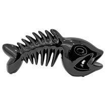 Visalia Ceramic Fish Bone Sculpture In Black